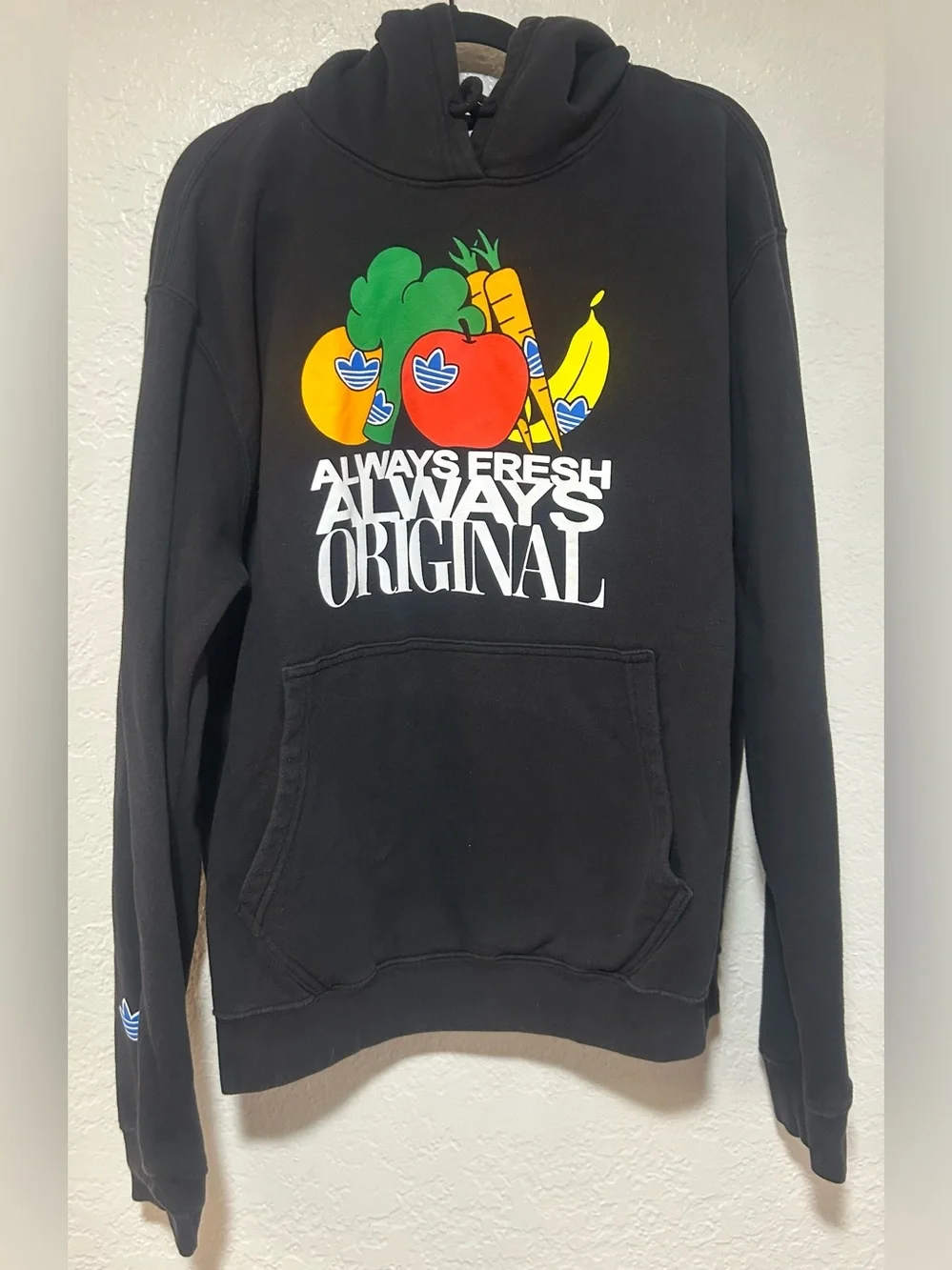 adidas “Always Fresh, Always Original” Hoodie with Colorful Fruit Graphic